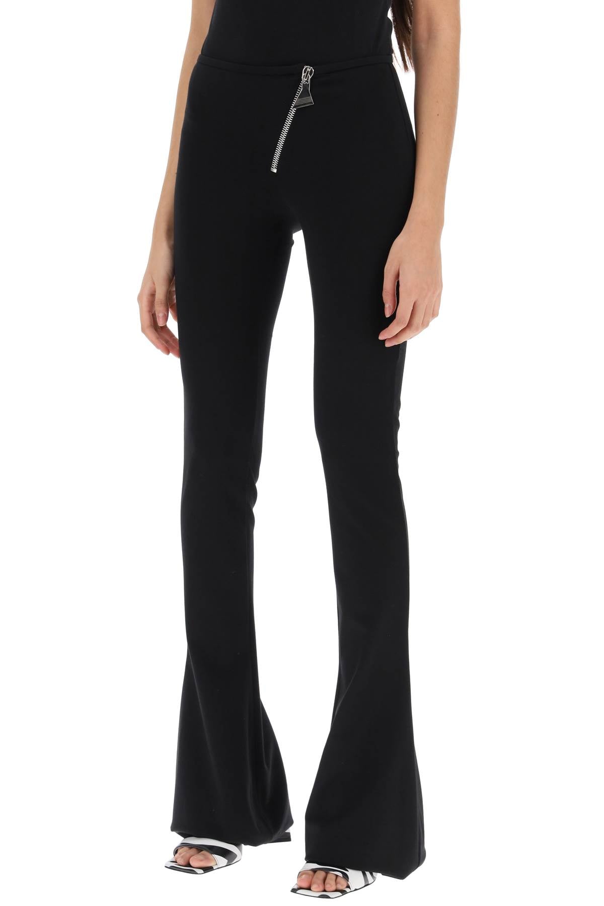 The attico bootcut pants with slanted zipper-3