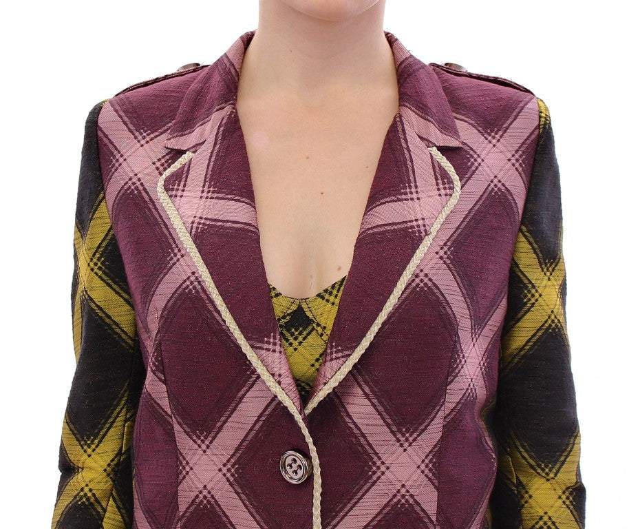 House of Holland Purple checkered blazer jacket feed-agegroup-adult, feed-color-Purple, feed-gender-female, House of Holland, Purple, S, Suits & Blazers - Women - Clothing at SEYMAYKA