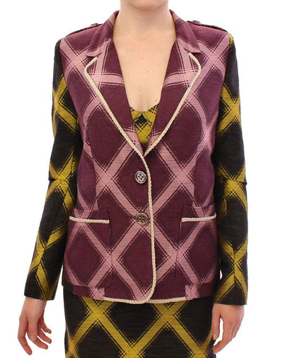 House of Holland Purple checkered blazer jacket feed-agegroup-adult, feed-color-Purple, feed-gender-female, House of Holland, Purple, S, Suits & Blazers - Women - Clothing at SEYMAYKA