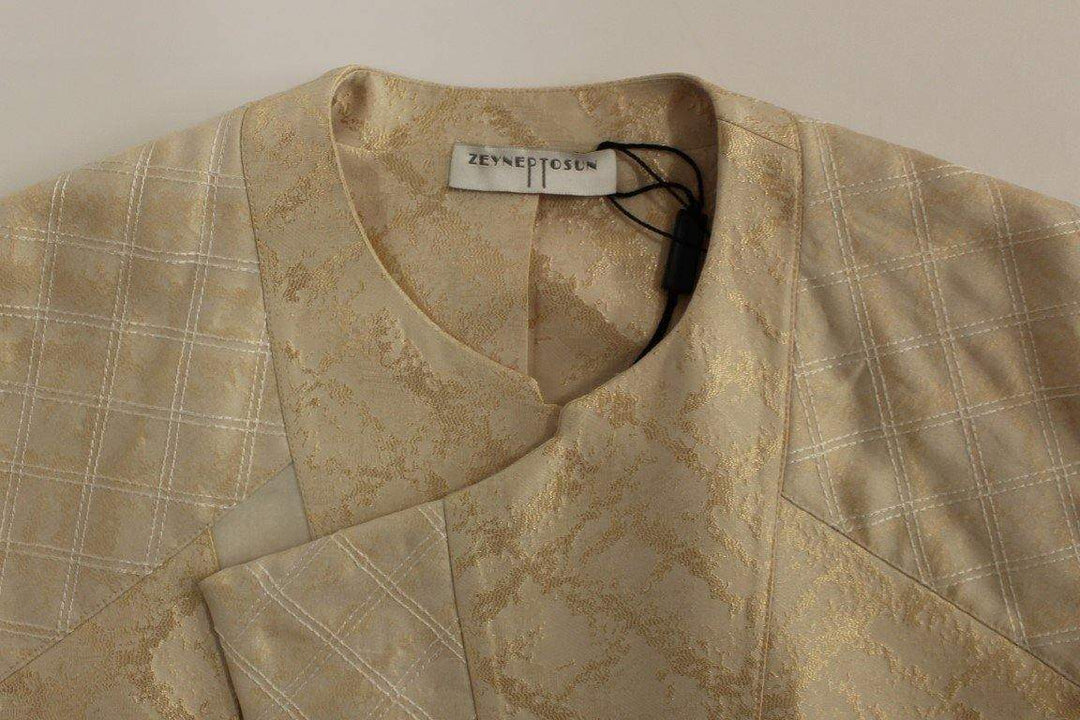 Zeyneptosum  brocade sleeveless Jacket #women, Beige, Catch, feed-agegroup-adult, feed-color-beige, feed-gender-female, feed-size-IT42|M, Gender_Women, IT42|M, Jackets & Coats - Women - Clothing, Kogan, Zeyneptosum at SEYMAYKA