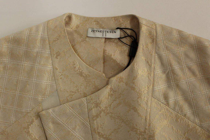 Zeyneptosum  brocade sleeveless Jacket #women, Beige, Catch, feed-agegroup-adult, feed-color-beige, feed-gender-female, feed-size-IT42|M, Gender_Women, IT42|M, Jackets & Coats - Women - Clothing, Kogan, Zeyneptosum at SEYMAYKA