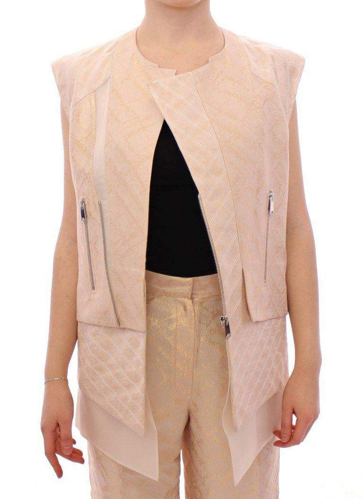 Zeyneptosum  brocade sleeveless Jacket #women, Beige, Catch, feed-agegroup-adult, feed-color-beige, feed-gender-female, feed-size-IT42|M, Gender_Women, IT42|M, Jackets & Coats - Women - Clothing, Kogan, Zeyneptosum at SEYMAYKA