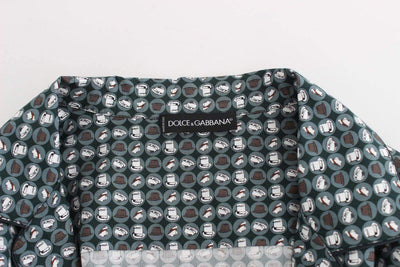 Dolce & Gabbana  Green Hat Print Cotton Pajama Shirt Sleepwear #men, Brand_Dolce & Gabbana, Catch, Dolce & Gabbana, feed-agegroup-adult, feed-color-green, feed-gender-male, feed-size-XS, Gender_Men, Green, Kogan, S, Sleepwear - Men - Clothing, XS at SEYMAYKA