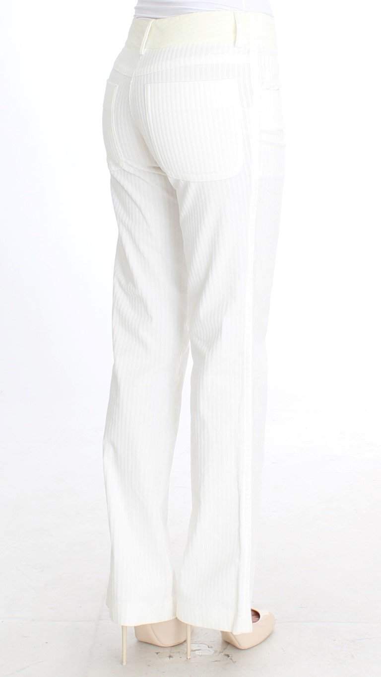 ERMANNO SCERVINO Women   Striped Straight Fit Pants #women, Catch, Ermanno Scervino, feed-agegroup-adult, feed-color-white, feed-gender-female, feed-size-IT42|M, Gender_Women, IT42|M, Jeans & Pants - Women - Clothing, Kogan, White at SEYMAYKA