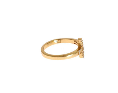 Nialaya Clear CZ Cross Gold 925 Ring EU54 | US7, feed-1, Gold, Nialaya, Rings - Women - Jewelry at SEYMAYKA
