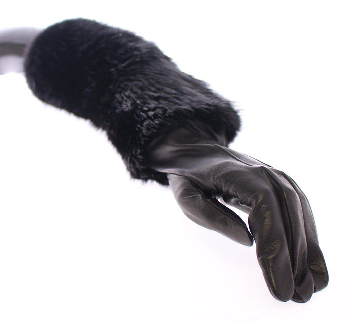 Dolce & Gabbana Black Beaver Fur Lambskin Leather Elbow Gloves #women, 8 | M, Black, Brand_Dolce & Gabbana, Catch, Dolce & Gabbana, feed-agegroup-adult, feed-color-black, feed-gender-female, feed-size-7.5 | M, Gender_Women, Gloves - Women - Accessories, Kogan at SEYMAYKA