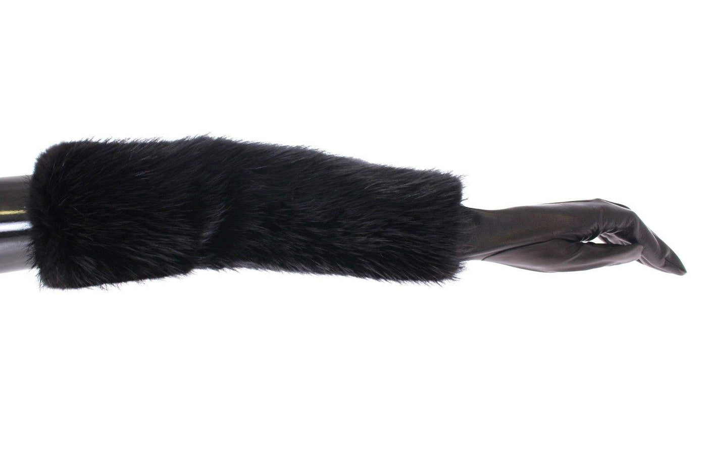Dolce & Gabbana Black Beaver Fur Lambskin Leather Elbow Gloves #women, 8 | M, Black, Brand_Dolce & Gabbana, Catch, Dolce & Gabbana, feed-agegroup-adult, feed-color-black, feed-gender-female, feed-size-7.5 | M, Gender_Women, Gloves - Women - Accessories, Kogan at SEYMAYKA