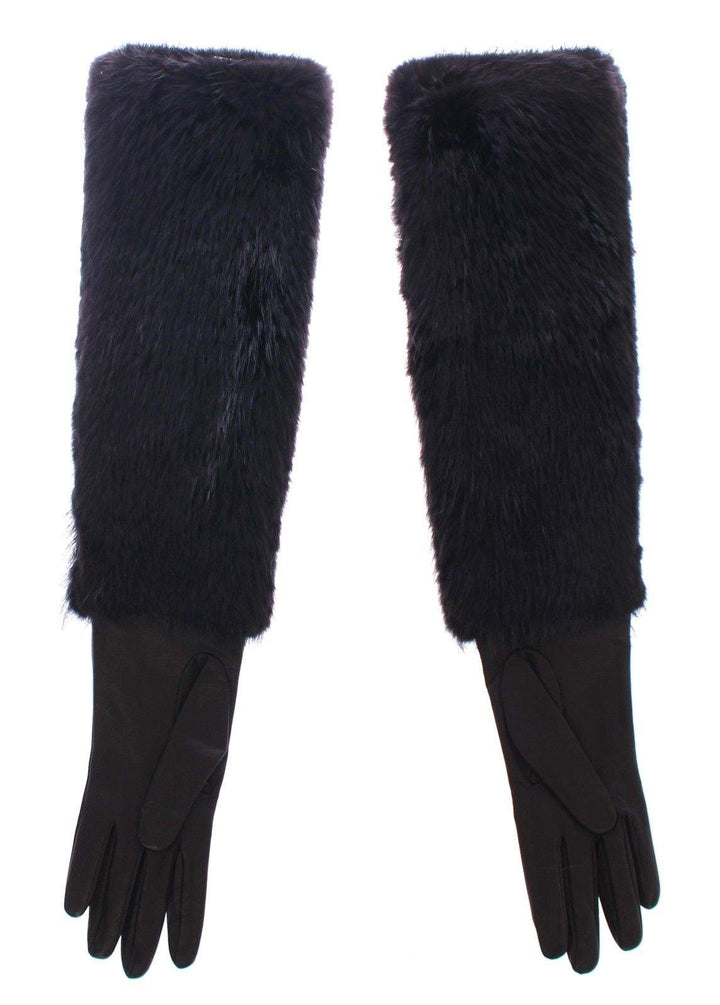 Dolce & Gabbana Black Beaver Fur Lambskin Leather Elbow Gloves #women, 8 | M, Black, Brand_Dolce & Gabbana, Catch, Dolce & Gabbana, feed-agegroup-adult, feed-color-black, feed-gender-female, feed-size-7.5 | M, Gender_Women, Gloves - Women - Accessories, Kogan at SEYMAYKA