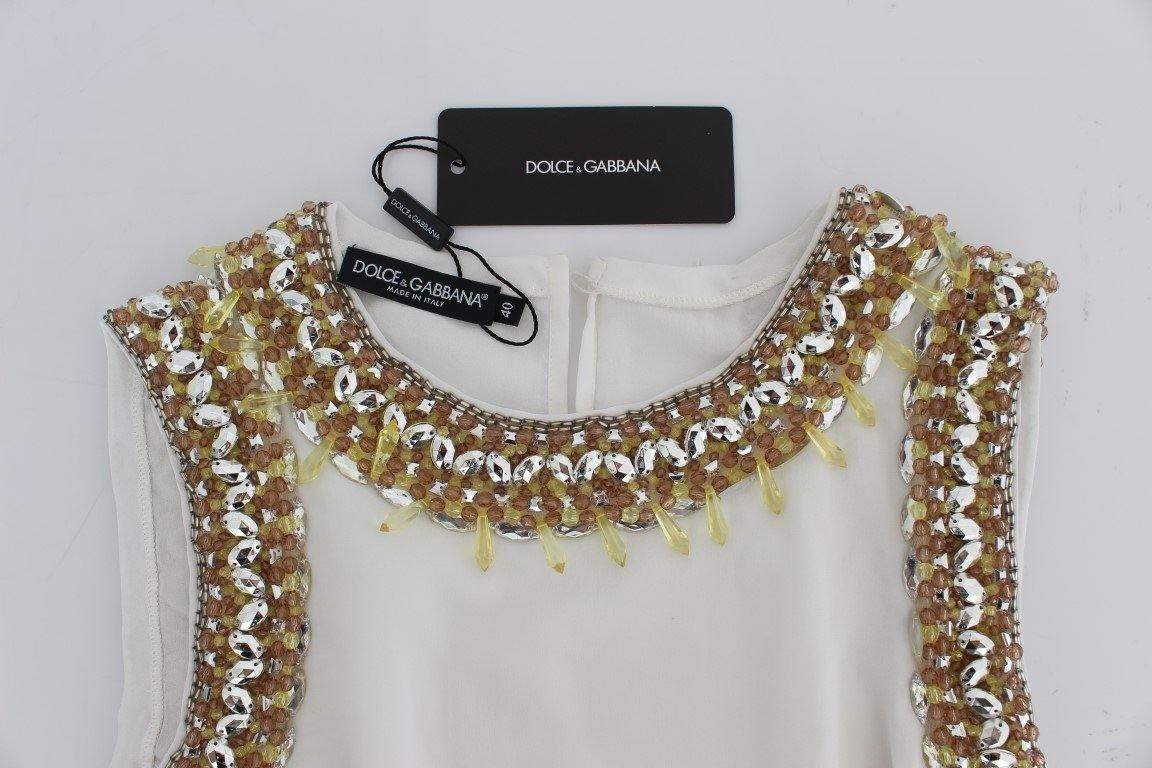 Dolce & Gabbana  White crystal embellished tank top #women, Brand_Dolce & Gabbana, Catch, Dolce & Gabbana, feed-agegroup-adult, feed-color-white, feed-gender-female, feed-size-IT40|S, Gender_Women, IT40|S, Kogan, Tops & T-Shirts - Women - Clothing, White at SEYMAYKA