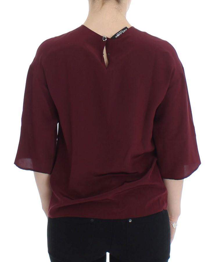 Dolce & Gabbana  Red 3/4 sleeve silk blouse #women, Brand_Dolce & Gabbana, Catch, Dolce & Gabbana, feed-agegroup-adult, feed-color-red, feed-gender-female, feed-size-IT36|XXS, Gender_Women, IT36|XXS, Kogan, Red, Tops & T-Shirts - Women - Clothing at SEYMAYKA