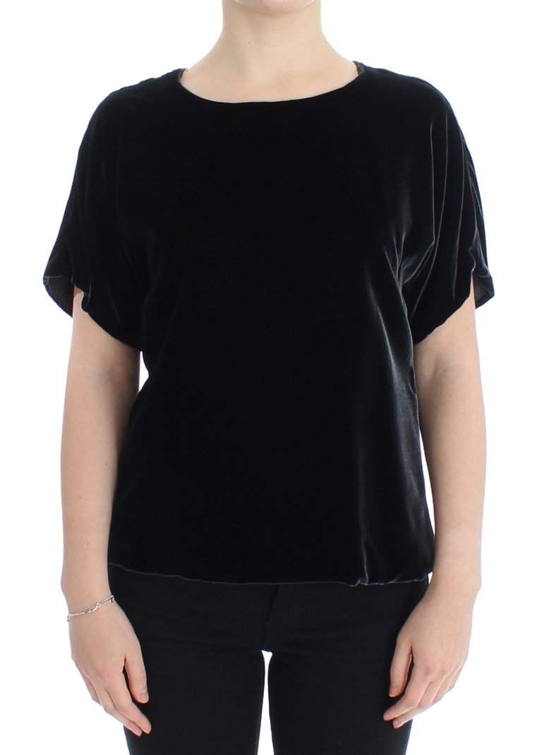 Dolce & Gabbana  Black velvet shortsleeved blouse #women, Black, Brand_Dolce & Gabbana, Catch, Dolce & Gabbana, feed-agegroup-adult, feed-color-black, feed-gender-female, feed-size-IT38|XS, Gender_Women, IT38|XS, Kogan, Tops & T-Shirts - Women - Clothing at SEYMAYKA