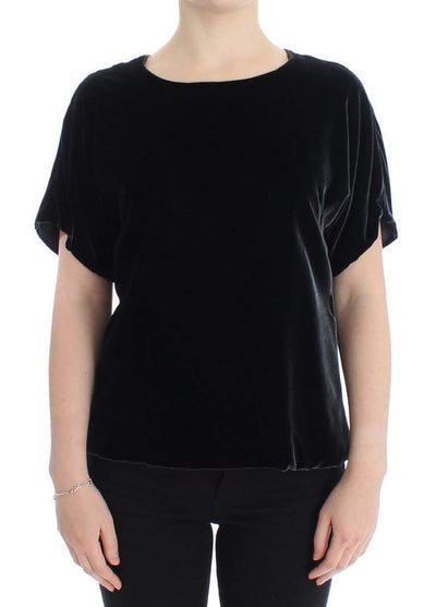 Dolce & Gabbana  Black velvet shortsleeved blouse #women, Black, Brand_Dolce & Gabbana, Catch, Dolce & Gabbana, feed-agegroup-adult, feed-color-black, feed-gender-female, feed-size-IT38|XS, Gender_Women, IT38|XS, Kogan, Tops & T-Shirts - Women - Clothing at SEYMAYKA