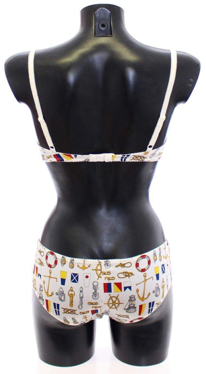 Dolce & Gabbana  White Sailor Bra Panty Stretch Underwear #women, Brand_Dolce & Gabbana, Catch, Dolce & Gabbana, feed-agegroup-adult, feed-color-white, feed-gender-female, feed-size-IT1 | XS, feed-size-IT2 | S, feed-size-IT3 | M, Gender_Women, IT1 | XS, IT2 | S, IT3 | M, Kogan, Underwear - Women - Clothing, White at SEYMAYKA