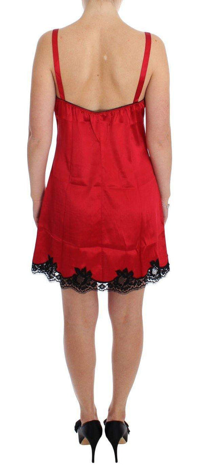 Dolce & Gabbana  Red Black Silk Lace Dress Lingerie #women, Brand_Dolce & Gabbana, Catch, Dolce & Gabbana, feed-agegroup-adult, feed-color-red, feed-gender-female, feed-size-IT1 | XS, feed-size-IT2 | S, Gender_Women, IT1 | XS, IT2 | S, Kogan, Red, Underwear - Women - Clothing at SEYMAYKA