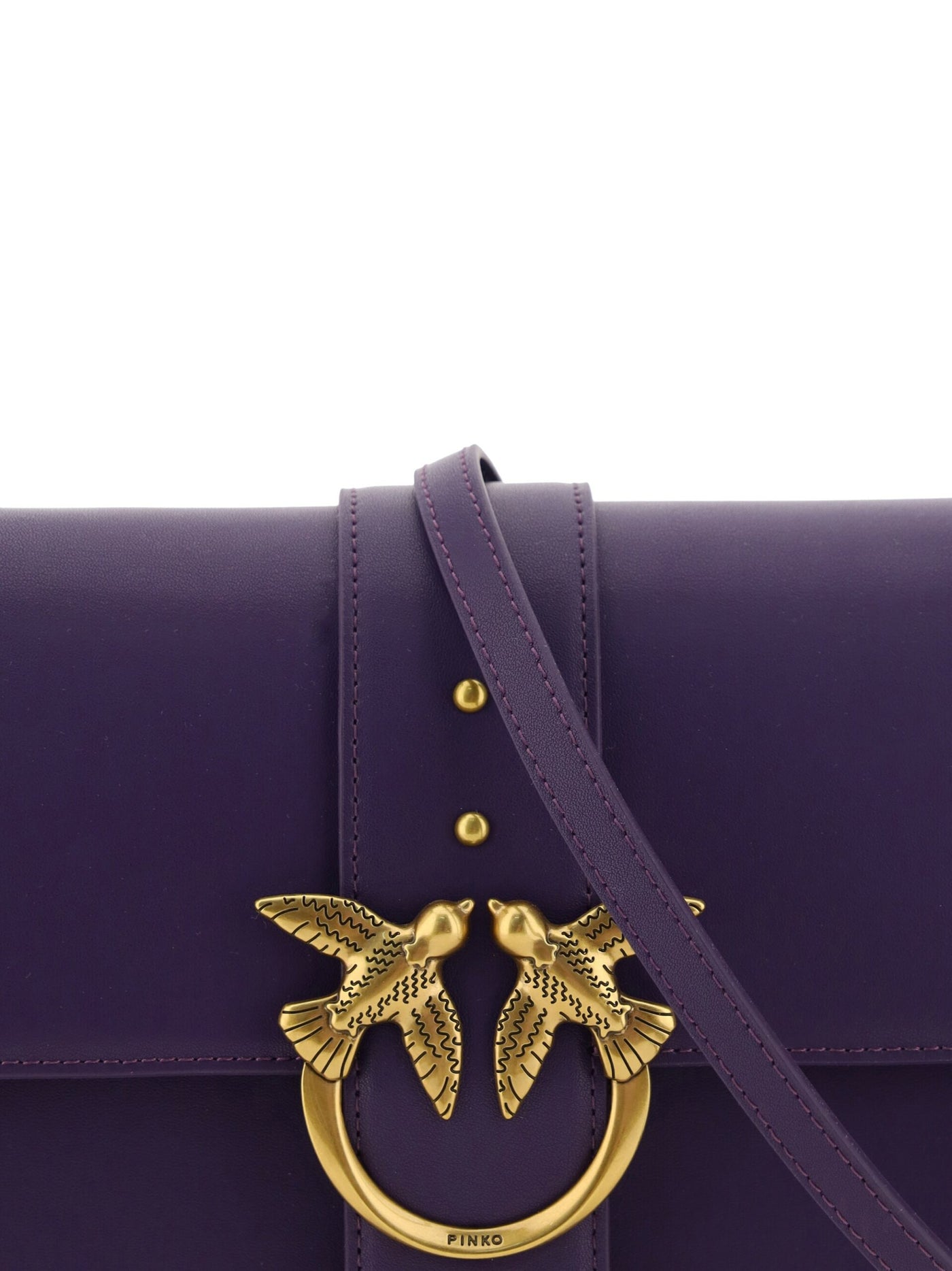 Purple Leather Love One Classic Shoulder Bag