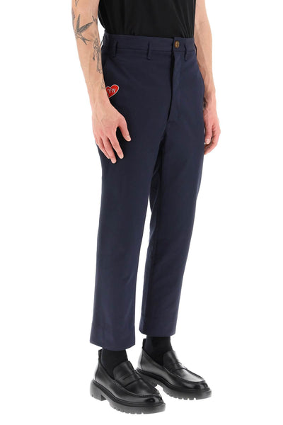 Vivienne westwood cropped cruise pants featuring embroidered heart-shaped logo-1