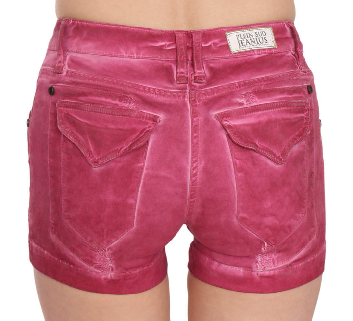PLEIN SUD  Mid Waist Cotton Mini Denim Shorts #women, Catch, feed-agegroup-adult, feed-color-pink, feed-gender-female, feed-size-IT36 | XS, feed-size-IT38|XS, Gender_Women, IT36 | XS, IT38|XS, Kogan, Pink, PLEIN SUD, Shorts - Women - Clothing, Women - New Arrivals at SEYMAYKA