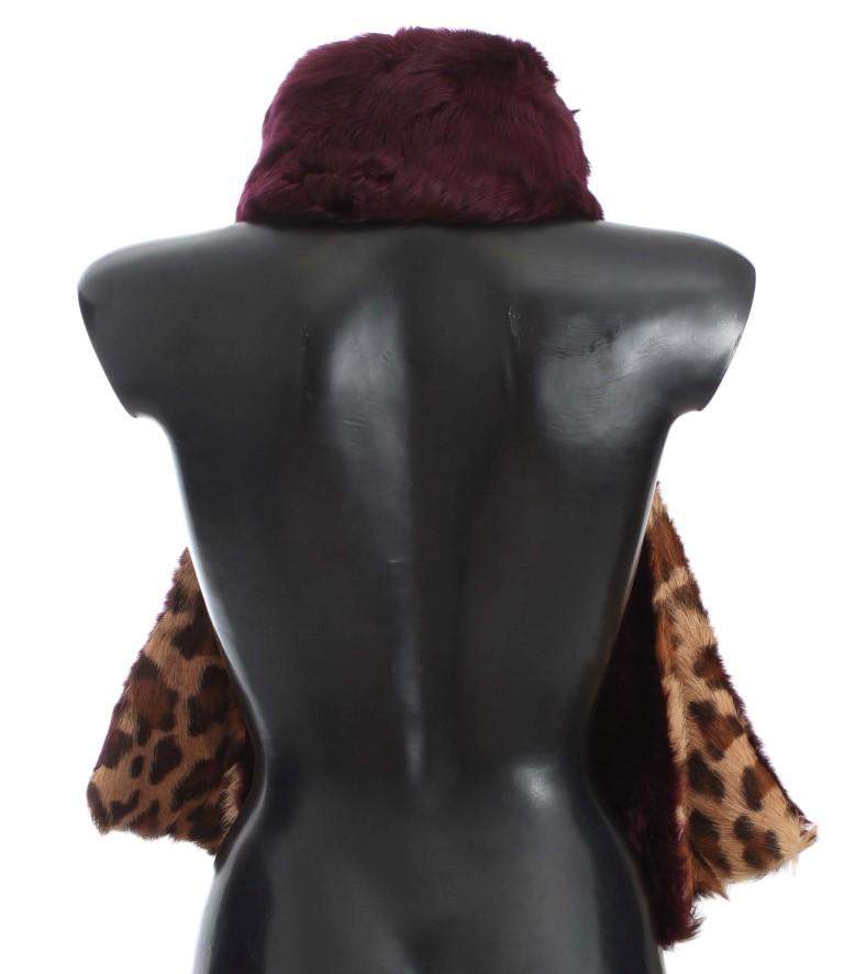 Dolce & Gabbana  Purple Lamb Fur Leopard Print Scarf #women, Brand_Dolce & Gabbana, Catch, Dolce & Gabbana, feed-agegroup-adult, feed-color-purple, feed-gender-female, feed-size-OS, Gender_Women, Kogan, Purple, Scarves - Women - Accessories at SEYMAYKA