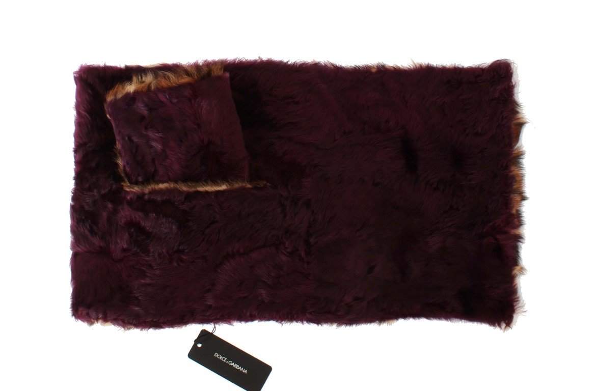 Dolce & Gabbana  Purple Lamb Fur Leopard Print Scarf #women, Brand_Dolce & Gabbana, Catch, Dolce & Gabbana, feed-agegroup-adult, feed-color-purple, feed-gender-female, feed-size-OS, Gender_Women, Kogan, Purple, Scarves - Women - Accessories at SEYMAYKA