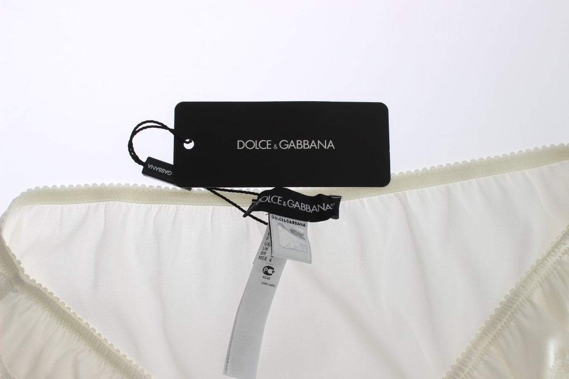 Dolce & Gabbana White Satin Stretch Underwear Panties Dolce & Gabbana, feed-1, IT1 | XS, Underwear - Women - Clothing, White at SEYMAYKA