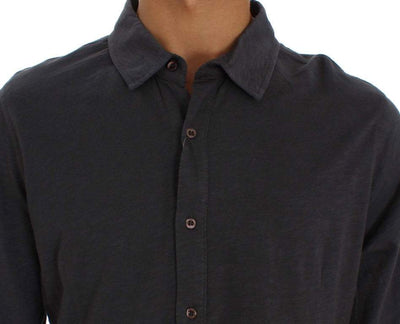 Alpha Massimo Rebecchi Gray Cotton Button Down Casual Shirt #men, Alpha Massimo Rebecchi, feed-agegroup-adult, feed-color-Gray, feed-gender-male, feed-size-IT58 | XXL, Gray, IT58 | XXL, Shirts - Men - Clothing at SEYMAYKA