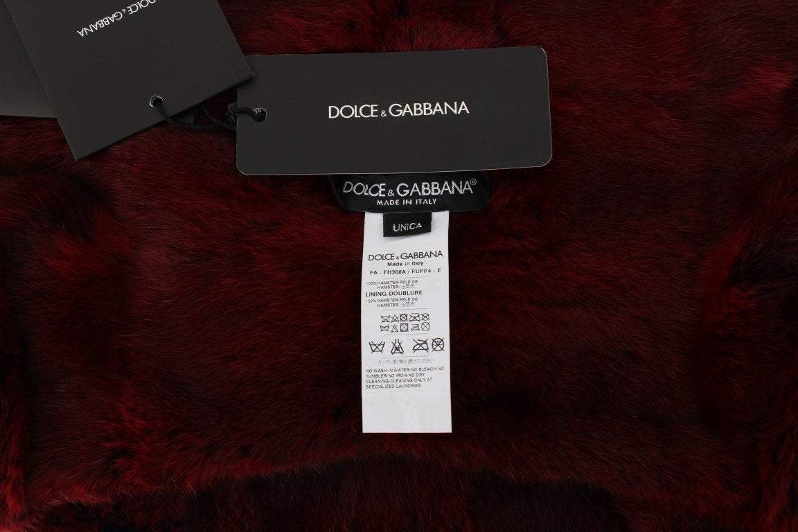 Dolce & Gabbana  Bordeaux Hamster Fur Crochet Hood Scarf Hat #women, Bordeaux, Brand_Dolce & Gabbana, Catch, Dolce & Gabbana, feed-agegroup-adult, feed-color-bordeaux, feed-gender-female, feed-size-OS, Gender_Women, Hats - Women - Accessories, Kogan, Scarves - Women - Accessories at SEYMAYKA