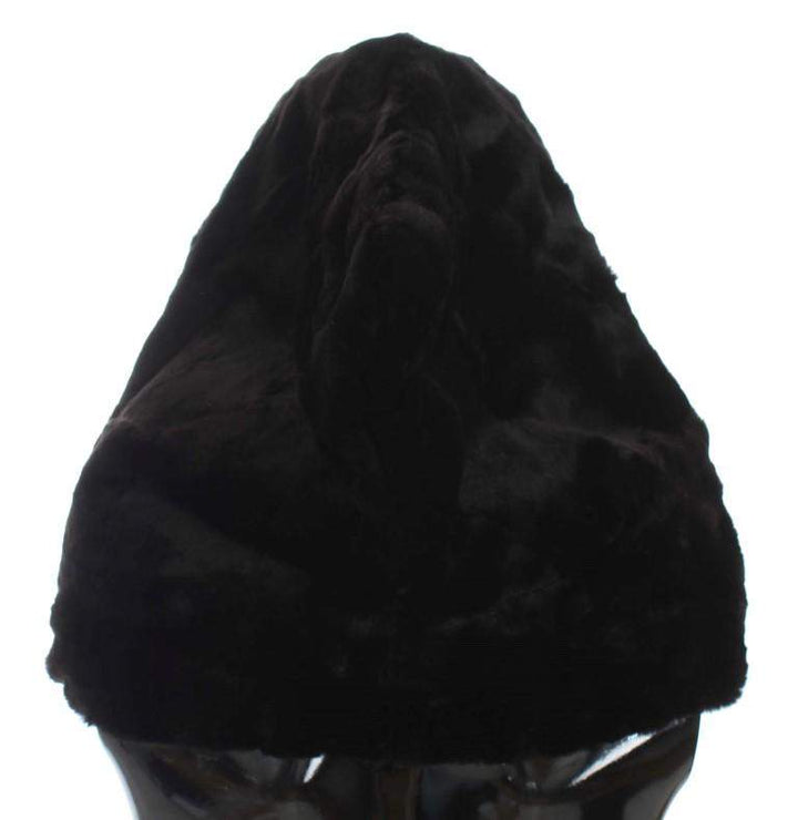 Dolce & Gabbana  Black Weasel Fur Crochet Hood Scarf Hat #women, Black, Brand_Dolce & Gabbana, Catch, Dolce & Gabbana, feed-agegroup-adult, feed-color-black, feed-gender-female, feed-size-OS, Gender_Women, Hats - Women - Accessories, Kogan, Scarves - Women - Accessories at SEYMAYKA