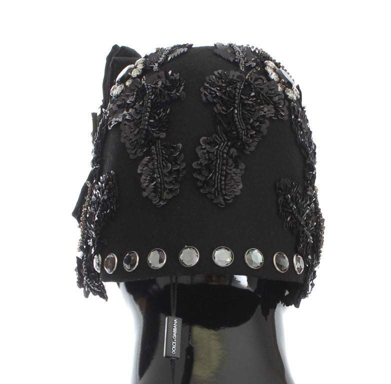 Dolce & Gabbana  Black Crystal Gold Cherries Brooch Hat #women, Black, Brand_Dolce & Gabbana, Catch, Dolce & Gabbana, feed-agegroup-adult, feed-color-black, feed-gender-female, feed-size-OS, Gender_Women, Hats - Women - Accessories, Kogan at SEYMAYKA