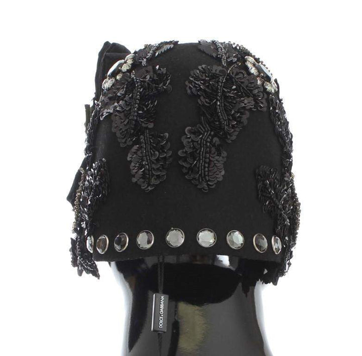 Dolce & Gabbana  Black Crystal Gold Cherries Brooch Hat #women, Black, Brand_Dolce & Gabbana, Catch, Dolce & Gabbana, feed-agegroup-adult, feed-color-black, feed-gender-female, feed-size-OS, Gender_Women, Hats - Women - Accessories, Kogan at SEYMAYKA