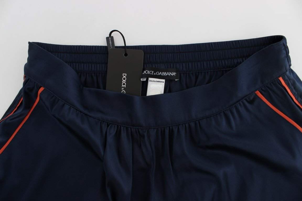 Dolce & Gabbana  Blue Silk Stretch Sleepwear Shorts #women, Blue, Brand_Dolce & Gabbana, Catch, Dolce & Gabbana, feed-agegroup-adult, feed-color-blue, feed-gender-female, feed-size-IT1 | XS, Gender_Women, IT1 | XS, Kogan, Shorts - Women - Clothing, Underwear - Women - Clothing at SEYMAYKA