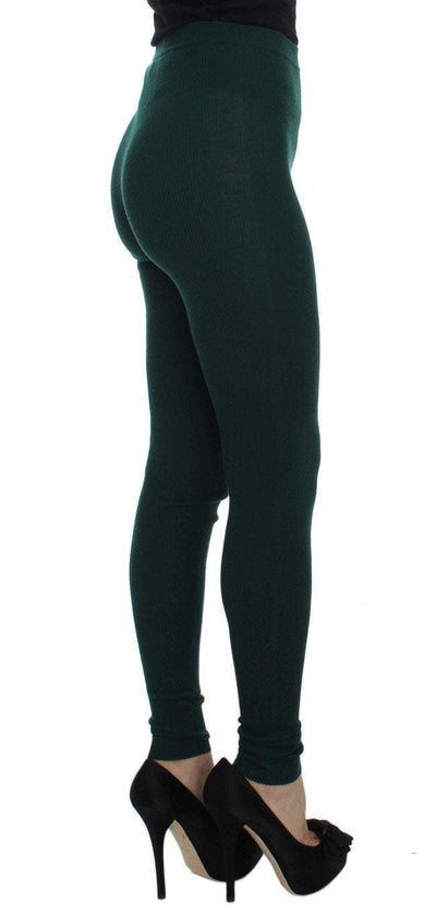 Dolce & Gabbana  Green Cashmere Stretch Tights Pants #women, Brand_Dolce & Gabbana, Catch, Dolce & Gabbana, feed-agegroup-adult, feed-color-green, feed-gender-female, feed-size-IT40|S, Gender_Women, Green, IT40|S, IT42|M, Jeans & Pants - Women - Clothing, Kogan at SEYMAYKA