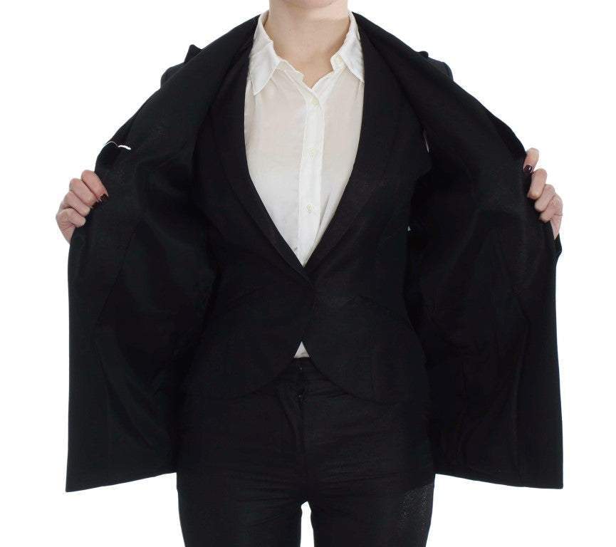 Exte Black One Button Three Piece Suit #women, Black, Exte, feed-color-Black, feed-gender-adult, feed-gender-female, IT42|M, Suits & Blazers - Women - Clothing at SEYMAYKA