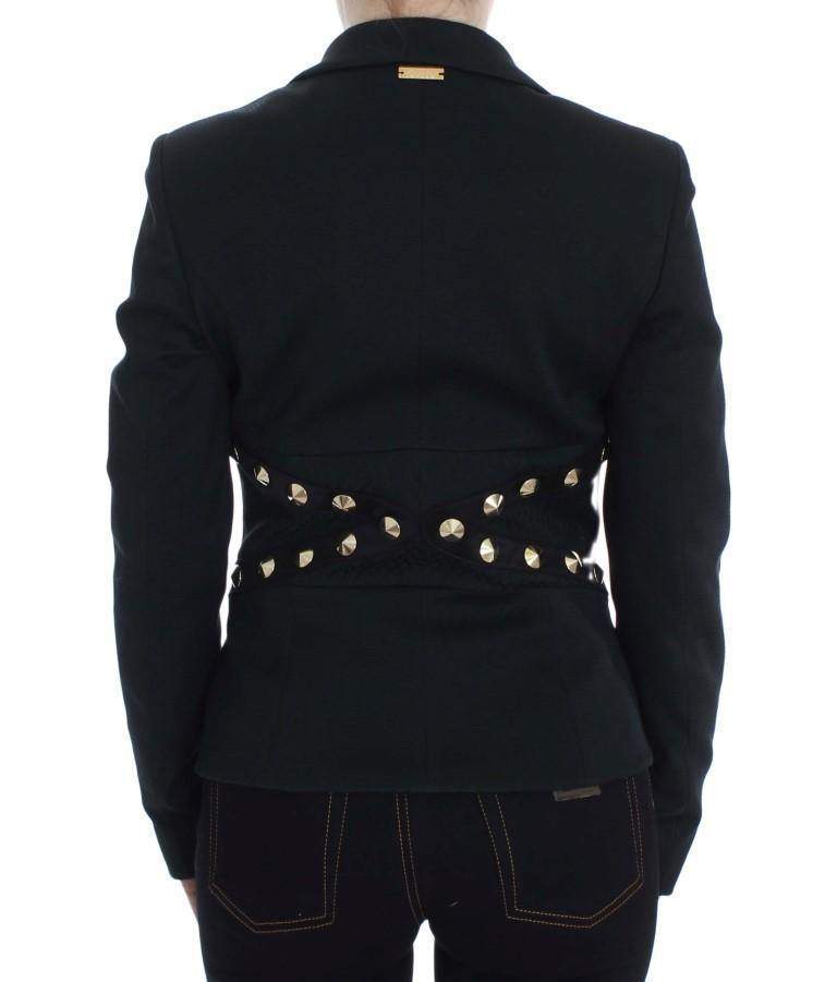 Exte Cotton Stretch Gold Studded Blazer Jacket #women, Black, Catch, Exte, feed-agegroup-adult, feed-color-black, feed-gender-female, feed-size-IT42|M, feed-size-IT44|L, Gender_Women, IT42|M, IT44|L, Kogan, Suits & Blazers - Women - Clothing at SEYMAYKA