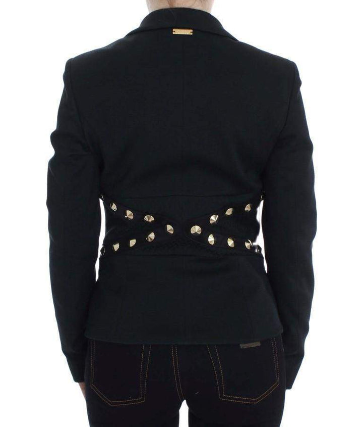 Exte Cotton Stretch Gold Studded Blazer Jacket #women, Black, Catch, Exte, feed-agegroup-adult, feed-color-black, feed-gender-female, feed-size-IT42|M, feed-size-IT44|L, Gender_Women, IT42|M, IT44|L, Kogan, Suits & Blazers - Women - Clothing at SEYMAYKA