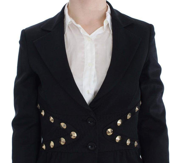 Exte Cotton Stretch Gold Studded Blazer Jacket #women, Black, Catch, Exte, feed-agegroup-adult, feed-color-black, feed-gender-female, feed-size-IT42|M, feed-size-IT44|L, Gender_Women, IT42|M, IT44|L, Kogan, Suits & Blazers - Women - Clothing at SEYMAYKA