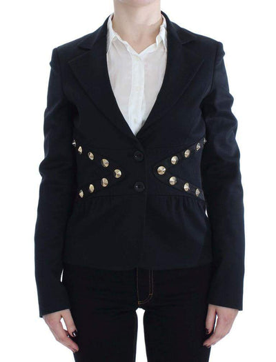 Exte Cotton Stretch Gold Studded Blazer Jacket #women, Black, Catch, Exte, feed-agegroup-adult, feed-color-black, feed-gender-female, feed-size-IT42|M, feed-size-IT44|L, Gender_Women, IT42|M, IT44|L, Kogan, Suits & Blazers - Women - Clothing at SEYMAYKA