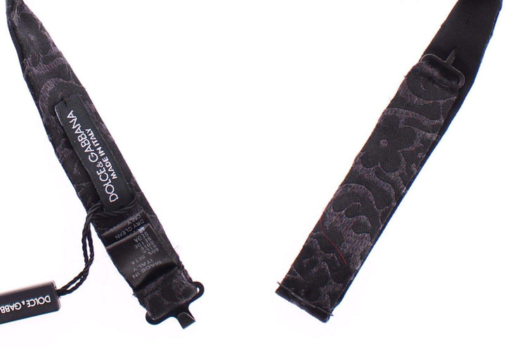 Dolce & Gabbana  Gray Black Wool Silk Bow Tie #men, Black, Brand_Dolce & Gabbana, Catch, Dolce & Gabbana, feed-agegroup-adult, feed-color-black, feed-gender-male, feed-size-OS, Gender_Men, Kogan, Ties & Bowties - Men - Accessories at SEYMAYKA