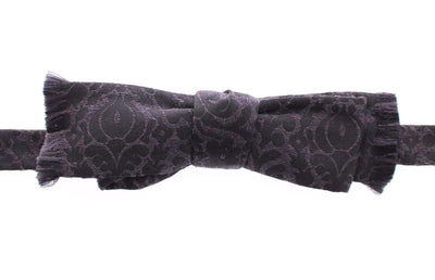 Dolce & Gabbana  Gray Black Wool Silk Bow Tie #men, Black, Brand_Dolce & Gabbana, Catch, Dolce & Gabbana, feed-agegroup-adult, feed-color-black, feed-gender-male, feed-size-OS, Gender_Men, Kogan, Ties & Bowties - Men - Accessories at SEYMAYKA