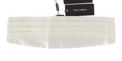 Dolce & Gabbana  White Wide Belt Silk Cummerbund #men, Brand_Dolce & Gabbana, Catch, Cummerbund - Men - Accessories, Dolce & Gabbana, feed-agegroup-adult, feed-color-white, feed-gender-male, feed-size-IT44 | XS, Gender_Men, IT44 | XS, Kogan, White at SEYMAYKA