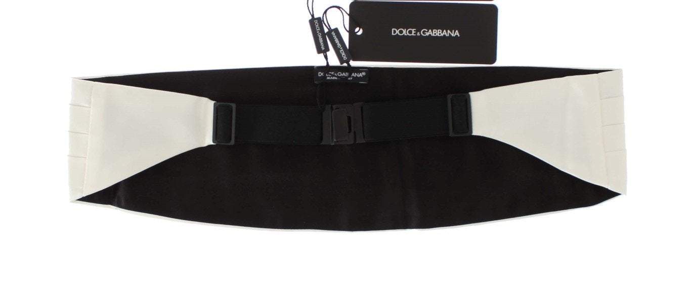 Dolce & Gabbana  White Wide Belt Silk Cummerbund #men, Brand_Dolce & Gabbana, Catch, Cummerbund - Men - Accessories, Dolce & Gabbana, feed-agegroup-adult, feed-color-white, feed-gender-male, feed-size-IT44 | XS, Gender_Men, IT44 | XS, Kogan, White at SEYMAYKA