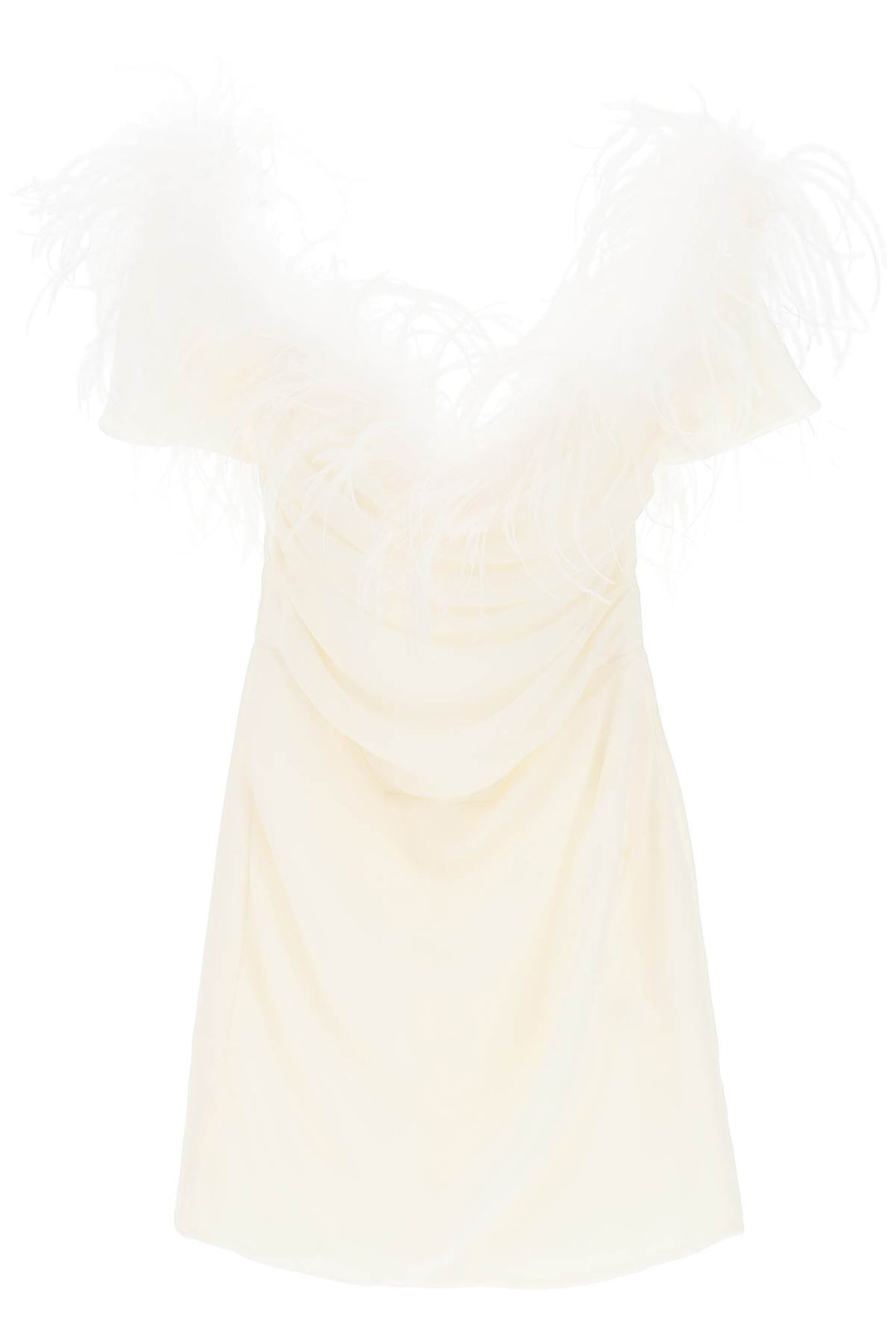 Giuseppe di morabito mini dress in poly georgette with feathers-0