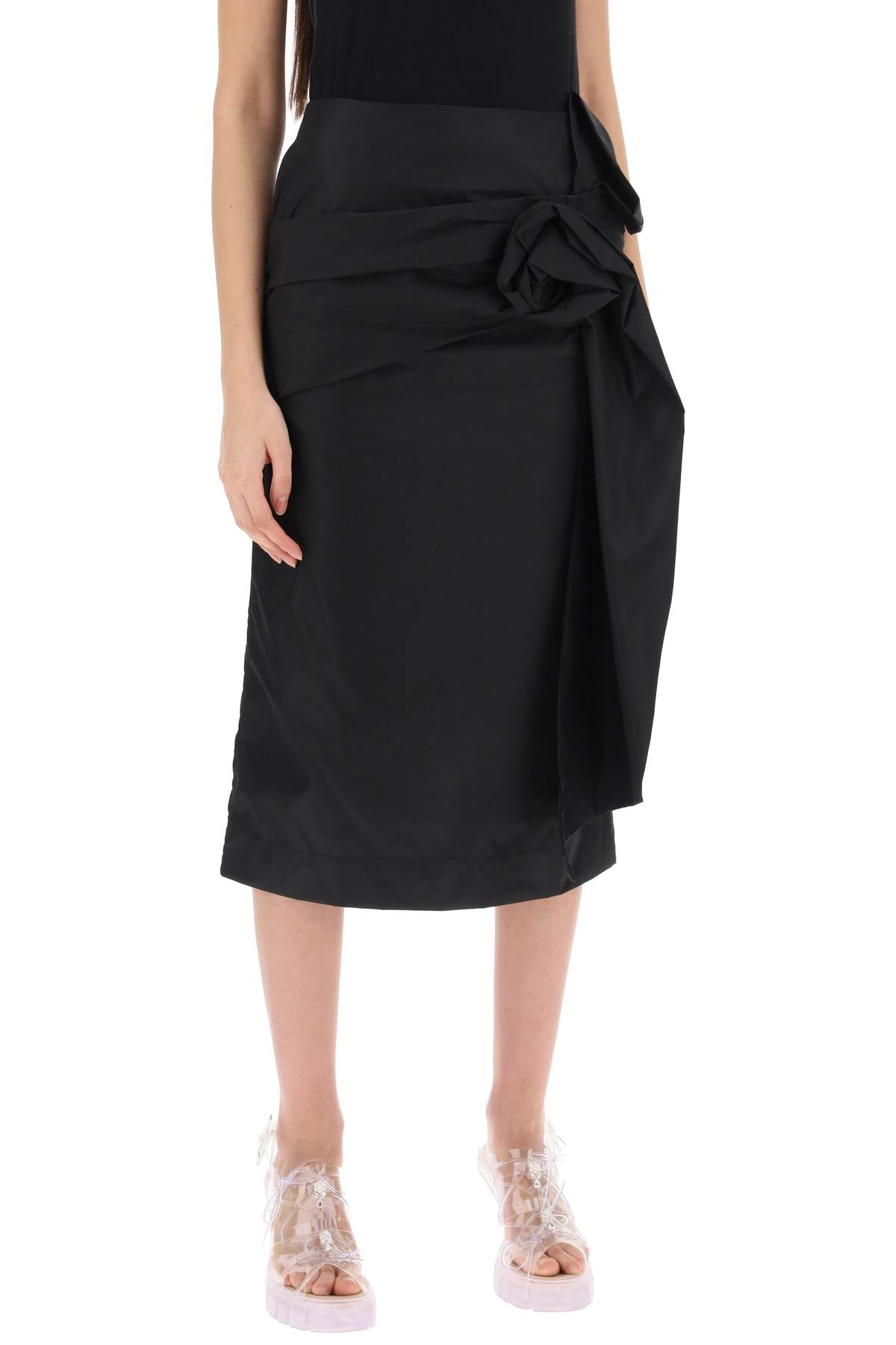 Simone rocha pencil skirt with floral applique-1