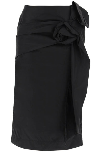 Simone rocha pencil skirt with floral applique-0