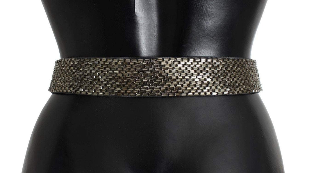 Dolce & Gabbana  Crystal Buckle Sequined Waist Belt #women, 65 cm / 26 Inches, Belts - Women - Accessories, Brand_Dolce & Gabbana, Catch, Dolce & Gabbana, feed-agegroup-adult, feed-color-gray, feed-gender-female, feed-size- 26 Inches, Gender_Women, Gray, Kogan at SEYMAYKA