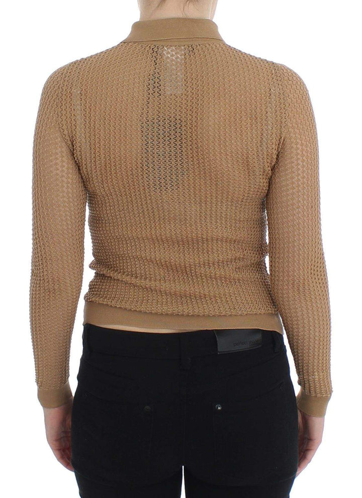 Dolce & Gabbana  Beige Knitted Cotton Polo Cardigan Sweater #women, Beige, Brand_Dolce & Gabbana, Catch, Dolce & Gabbana, feed-agegroup-adult, feed-color-beige, feed-gender-female, feed-size-IT36 | XS, Gender_Women, IT36 | XS, Kogan, Sweaters - Women - Clothing at SEYMAYKA