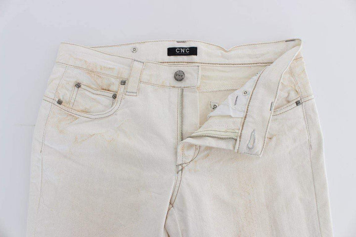 COSTUME NATIONAL C’N’C   Cotton Slim Fit Bootcut Jeans #women, Catch, Costume National, feed-agegroup-adult, feed-color-white, feed-gender-female, feed-size-W26, Gender_Women, Jeans & Pants - Women - Clothing, Kogan, W26, White at SEYMAYKA