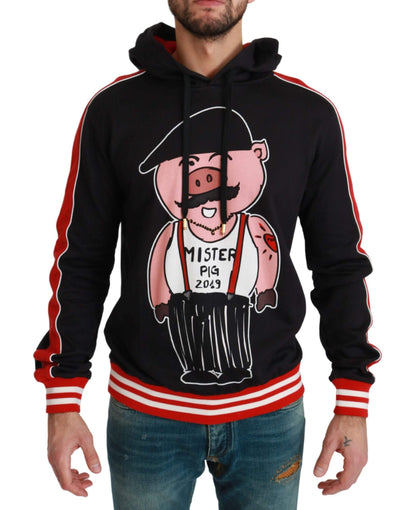 Dolce & Gabbana Black Pig of the Year Hooded Sweater #men, Black, Brand_Dolce & Gabbana, Catch, Dolce & Gabbana, feed-agegroup-adult, feed-color-black, feed-gender-male, feed-size-IT44 | XS, feed-size-IT46 | S, feed-size-IT48 | M, feed-size-IT50 | L, feed-size-IT52 | L, feed-size-IT54 | XL, feed-size-IT56 | XL, Gender_Men, IT44 | XS, IT46 | S, IT48 | M, IT50 | L, IT52 | L, IT54 | XL, IT56 | XL, Kogan, Men - New Arrivals, Sweaters - Men - Clothing at SEYMAYKA