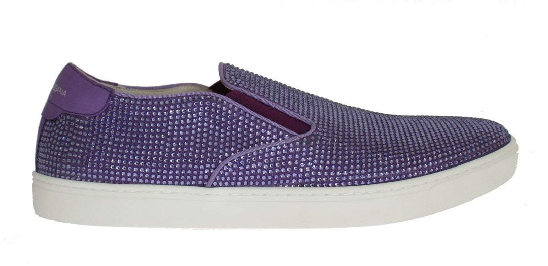 Dolce & Gabbana Purple Strass Canvas Logo Sneakers #men, Dolce & Gabbana, EU44/US11, feed-1, Purple, Sneakers - Men - Shoes at SEYMAYKA