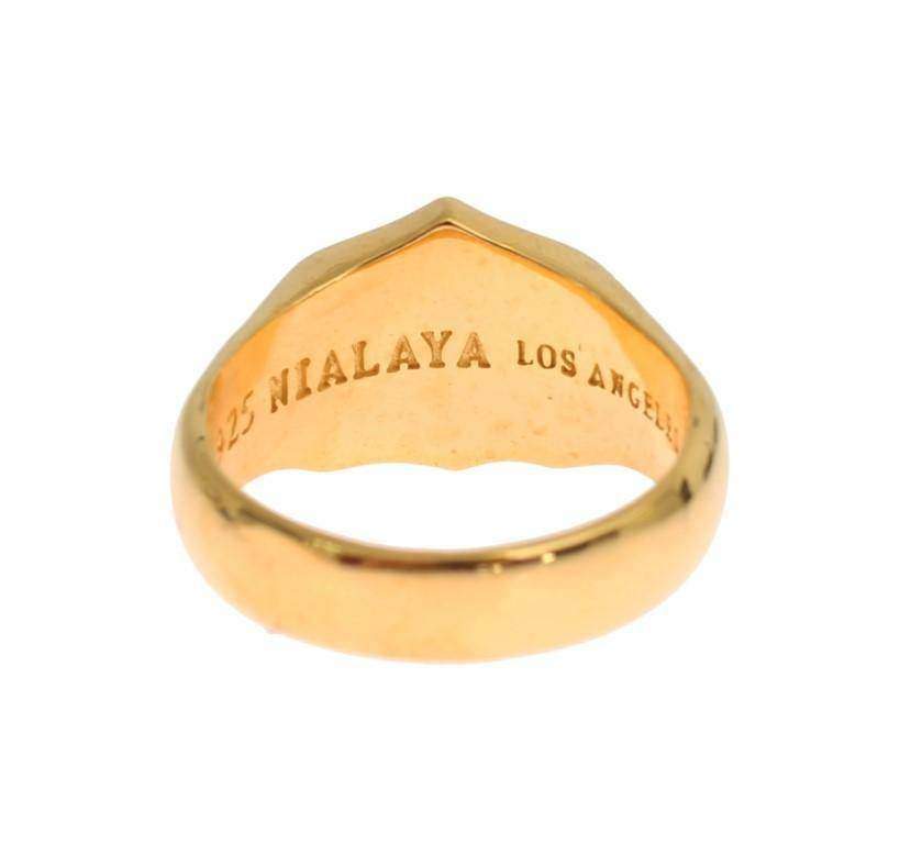 Nialaya Gold Plated 925 Sterling Silver Ring #men, Catch, EU58 | US9, EU60 | US10, EU63 | US11, EU66 | US12, feed-agegroup-adult, feed-color-gold, feed-gender-male, feed-size-EU58 | US9, feed-size-EU63 | US11, feed-size-EU66 | US12, Gender_Men, Gold, Kogan, Nialaya, Rings - Men - Jewelry at SEYMAYKA