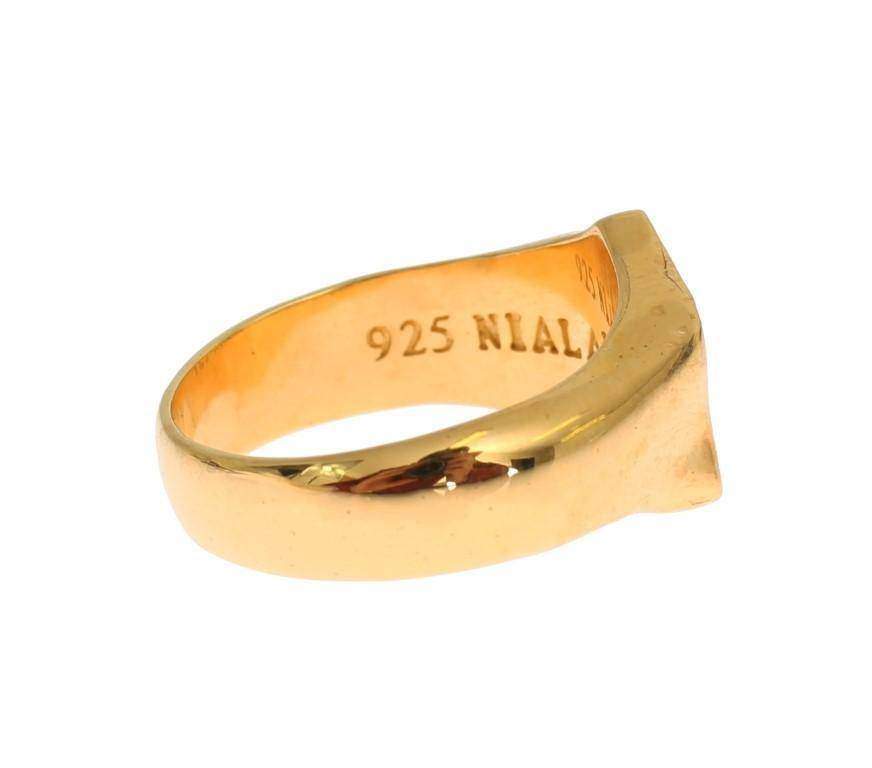 Nialaya Gold Plated 925 Sterling Silver Ring #men, Catch, EU58 | US9, EU60 | US10, EU63 | US11, EU66 | US12, feed-agegroup-adult, feed-color-gold, feed-gender-male, feed-size-EU58 | US9, feed-size-EU63 | US11, feed-size-EU66 | US12, Gender_Men, Gold, Kogan, Nialaya, Rings - Men - Jewelry at SEYMAYKA